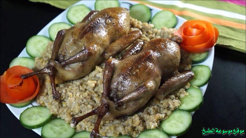 صور طريقة طبخ الحمام المحشي بالفريك لذيذه how to cooking pigeon recipes arabic