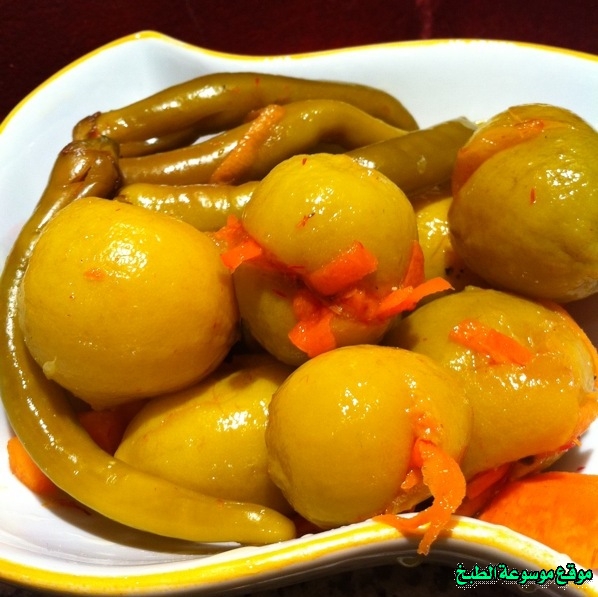-tursu torshi recipe arabic-طريقة عمل مخللات اجار مخلل طرشي الليمون السريع بالصور